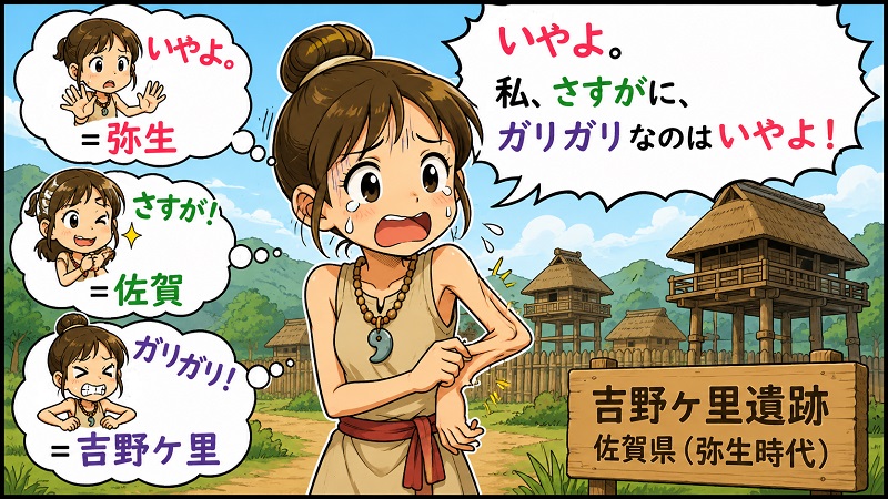 弥生時代の吉野ケ里遺跡は佐賀県の語呂合わせ