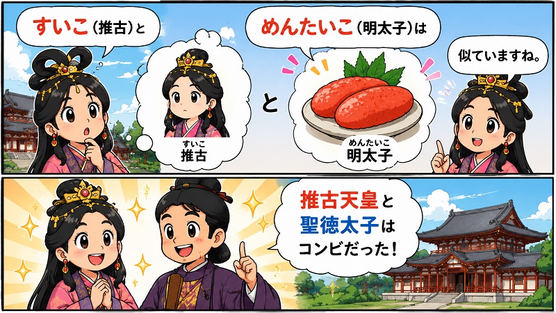推古天皇と聖徳太子の語呂合わせ